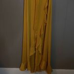 David's Bridal DAVID’S BRIDAL Bridesmaid Dress Women’s Size 6 Flutter Sleeve Crepe Satin Ruffle Photo 15