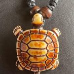 Adjustable black rope turtle necklace Photo 1