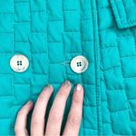 vintage • 60s teal quilted coat lightweight double breasted aqua turquoise Size XS Photo 6