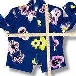 J. Crew Tropical Floral Sateen Crop Blazer Jacket Blue Pink 12 Photo 10