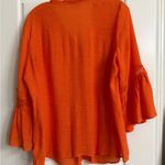 Counterparts  Orange 3/4 Bell Sleeve Pintuck and Crochet Blouse Photo 6
