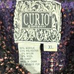 Anthropologie Curio‎ Brown Purple Fuschia Knit Chunky Cardigan XL Funky Colorful Photo 4