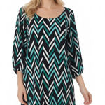 Moa Moa  medium green chevron print shift dress Photo 0