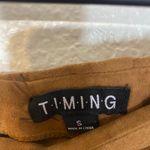 Timing  Brown Faux Suede Boho Western Fringe Mini Skirt Size Small Photo 3