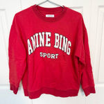 ANINE BING  Sport Red Crew Neck Sweatshirt MEDIUM Photo 0