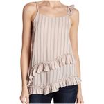 Ro & De NWT  Muted Mauve Striped Ruffle Strap Camisole Tank Top L Photo 2