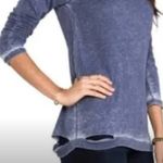 Chaser Purple Distressed Burnout Open Cut Out Long Sleeve Top Photo 9