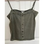 POL  Distressed Crop Tank Top Moss  Charcoal Size S Photo 0