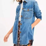 Loft  Cotton Denim Longline Shirt Jacket Shacket Blue XS Photo 0
