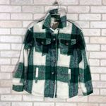 Avec Les Filles  Green and White Plaid Long Sleeve Shirt Jacket Size XS Photo 2