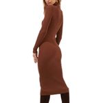 ASTR  ribbed sweater maxi dress with shoulder pads Photo 1