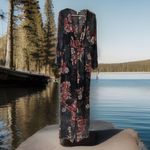 BCBGeneration  Women's Sheer Floral Jumpsuit Feminine‎ Deep V Neck Flowy Boho-S Photo 1