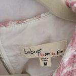 Bebop : Pink/white short sleeve, midi tweed inspired dress- size Medium Photo 3