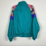 Vintage Bright Colorful Windbreaker Track Jacket Green Size L Photo 1