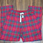 Lands' End rich red tartan plaid flannel pajama bottoms size small Photo 2