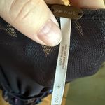 Free People  bubble hem blouse wildflower Black top whimsical mesh Photo 4