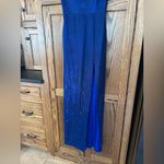 B Darlin  Womens Juniors Blue Sparkle Leg Slit Evening Gown Dress‎ SIZE 3/4 Photo 3