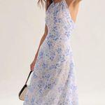 Rihoas Blue Floral Halter Midi Dress Size M Photo 3