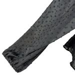 Savanna Jane Large Peplum Top Floral Embroidered Swiss Dot Lined Ruffled Crochet Black Photo 3