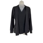 Vince Camuto Womens Black Scrub Jacket & Top Set XS Polyester/Spandex Blend Photo 1