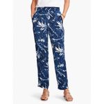 Nic+Zoe  Women's Blue Floral Botanical Vintage Pull-On Relaxed Trousers Size‎ 10 Photo 3