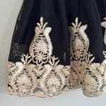 Eye Candy Black & Gold Midi Skirt Mesh Overlay Cocktail Party Gala Size Small Photo 6