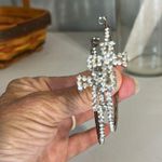 Big Rhinestone Cross Loops Silver Photo 6