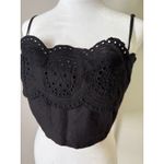 Sigrid Olsen Sigrid Olson Black Linen Blend Cropped Tank Top Womens Sz M Cottagecore Photo 1