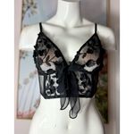 Victoria's Secret Victoria’s Secret Black Floral Sheer Mesh Dream Angels Triangle Bralette XL Photo 3