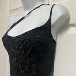 UNBRANDED Black Double One Shoulder Strap Rhinestone Mini Corset Slip Dress Size L Photo 3