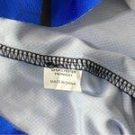 LF the Brand Women’s Size XS Blue Black White Cropped Football Themed Shirt Top Photo 5