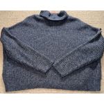 Lucky Brand  Women’s XL Blue Chunky Knit Turtleneck Cropped Sweater Cozy Oversize Photo 7