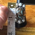 Natural Royston Blue Horizon Turquoise Sterling Silver Cocktail Ring Size 9 Photo 7