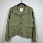 Avec Les Filles Olive Green Corduroy Cropped Button Front Jacket Size Small Photo 0