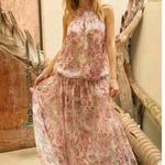 MISA Los Angeles  Angelina Drop Waist Ethereal Maxi Dress Paisley NWT M/L $370 Photo 4