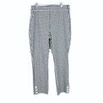 J.Crew Remi Pant Gingham Button Leg Navy White Size 16T 16 TALL EUC Photo 1