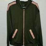 Zelos | Green & Pink Stripe Hooded Zip Up Track Jacket Women’s M Medium Photo 0