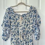 Love Colette Off The Shoulder Maxi Dress Blue White Floral Womens Size Medium Photo 6