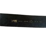 Vintage Dame Black Authentic Leather Belt white stitching Brass gold Buckle Photo 9