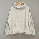 Carve Designs Rowayton Cowl-Neck Sweatshirt Gray Women Sz Large Kangaroo Pocket Photo 0