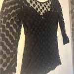 Guess Black Polka Dot Mesh Top Photo 3