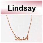 Sterling Silver “LINDSAY” rose gold  name necklace Photo 1