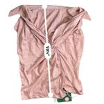 Halara  XL NYE Sparkle Metallic Champagne Pink Twist Front Mesh Blouse Top Photo 6