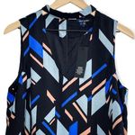Anthropologie Paris Sunday Choker Geometric Abstract Colorful Sleeveless Vneck Blouse Top Photo 4