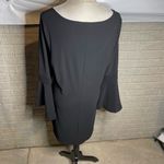 Boston Proper Womens Black Bell Sleeve Long Sleeve Scoop Neck Loose Fit A-line D Photo 2