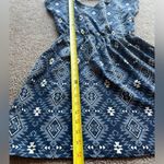 Pink Rose Women’s Blue Aztec Bohemian Print Pocket Short Sleeve Mini Dress Small Photo 11