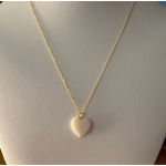 Boutique NEW Sparkly Gold Unisex-Women’s Pearl Heart, Yellow Gold Filled Necklace, 16-18” Photo 12