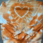 Urban Outfitters Orange Tie-Dye Heart  Crewneck Photo 0