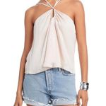 AQUA  Pink/ Cream Keyhole Neck Halter Tank Top Photo 0