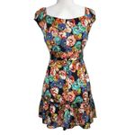 Nanette Lepore  100% Silk Mini Babydoll Dress 10 Dark‎ Floral Tiered Whimsy Fairy Photo 6